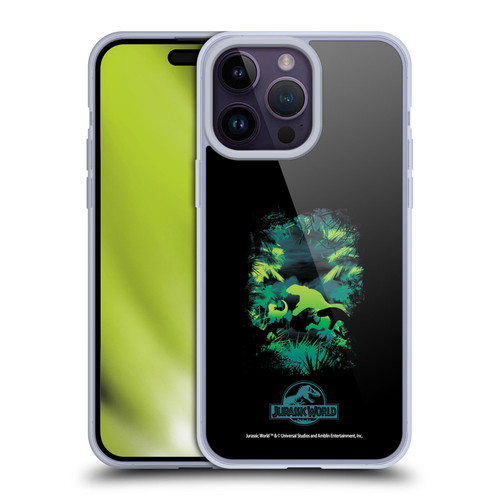 Jurassic World Vector Art T-Rex Silhouette Soft Gel Case for Apple iPhone 14 Pro Max