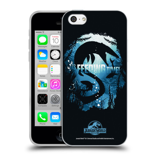 Jurassic World Vector Art Mosasaurus Silhouette Soft Gel Case for Apple iPhone 5c