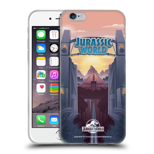 Jurassic World Vector Art Park's Gate Soft Gel Case for Apple iPhone 6 / iPhone 6s