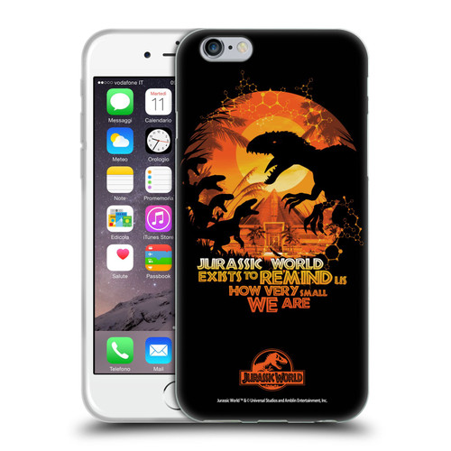 Jurassic World Vector Art Raptors Silhouette Soft Gel Case for Apple iPhone 6 / iPhone 6s