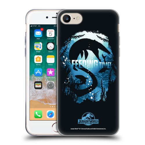 Jurassic World Vector Art Mosasaurus Silhouette Soft Gel Case for Apple iPhone 7 / 8 / SE 2020 & 2022