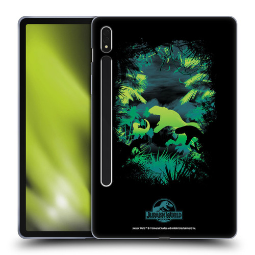 Jurassic World Vector Art T-Rex Silhouette Soft Gel Case for Samsung Galaxy Tab S8