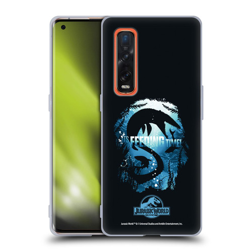 Jurassic World Vector Art Mosasaurus Silhouette Soft Gel Case for OPPO Find X2 Pro 5G