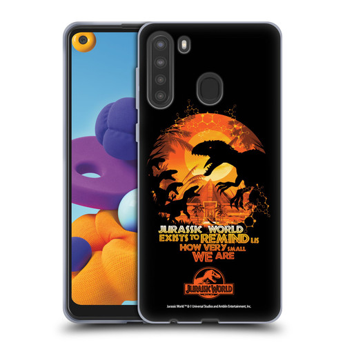 Jurassic World Vector Art Raptors Silhouette Soft Gel Case for Samsung Galaxy A21 (2020)