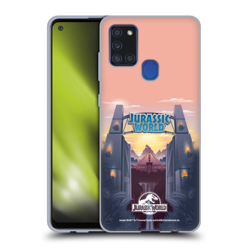 Jurassic World Vector Art Park's Gate Soft Gel Case for Samsung Galaxy A21s (2020)