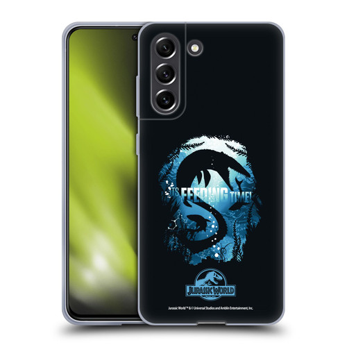 Jurassic World Vector Art Mosasaurus Silhouette Soft Gel Case for Samsung Galaxy S21 FE 5G