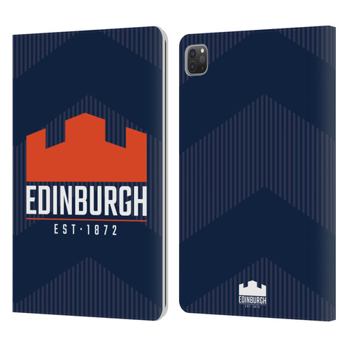 Edinburgh Rugby Graphics Lines Leather Book Wallet Case Cover For Apple iPad Pro 11 2020 / 2021 / 2022