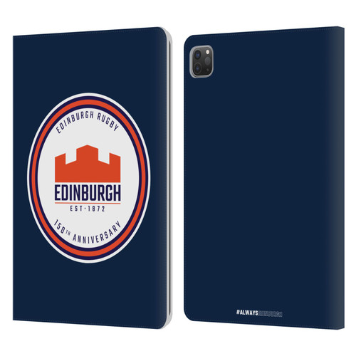 Edinburgh Rugby Graphics 150th Logo Leather Book Wallet Case Cover For Apple iPad Pro 11 2020 / 2021 / 2022
