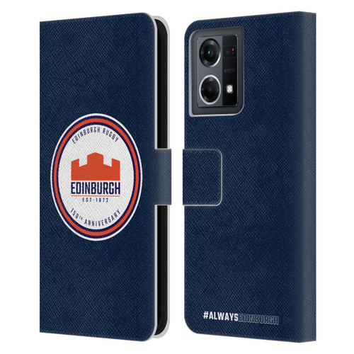 Edinburgh Rugby Graphics 150th Logo Leather Book Wallet Case Cover For OPPO Reno8 4G