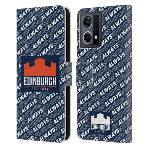 Edinburgh Rugby Graphics Logo Pattern Leather Book Wallet Case Cover For OPPO Reno8 4G