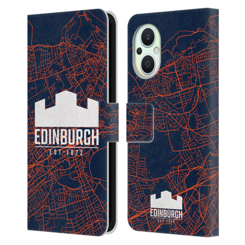 Edinburgh Rugby Graphics Map Leather Book Wallet Case Cover For OPPO Reno8 Lite