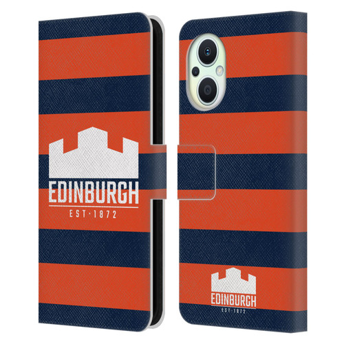 Edinburgh Rugby Graphics Stripes Leather Book Wallet Case Cover For OPPO Reno8 Lite