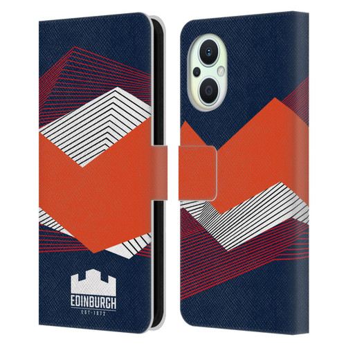 Edinburgh Rugby Graphics Shapes Leather Book Wallet Case Cover For OPPO Reno8 Lite