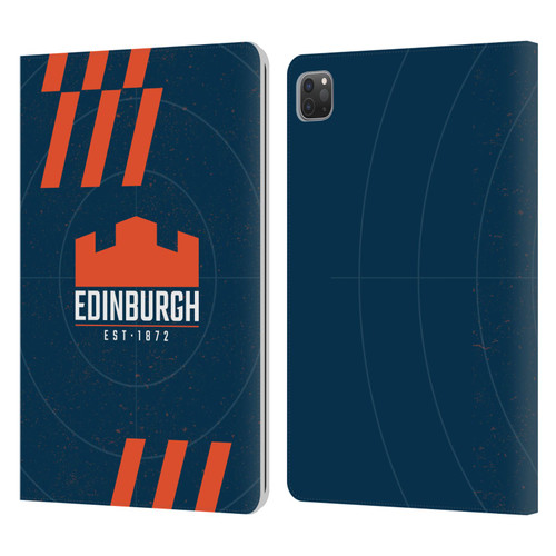 Edinburgh Rugby Logo Art Navy Blue Leather Book Wallet Case Cover For Apple iPad Pro 11 2020 / 2021 / 2022