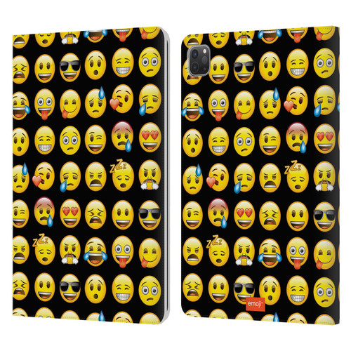 emoji® Smileys Pattern Leather Book Wallet Case Cover For Apple iPad Pro 11 2020 / 2021 / 2022