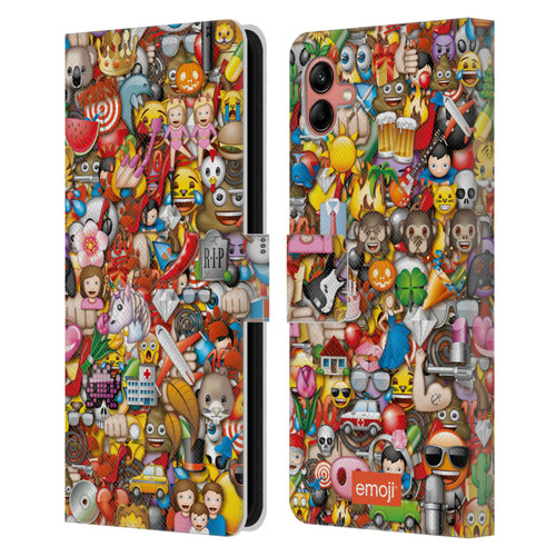 emoji® Trendy Full Pattern Leather Book Wallet Case Cover For Samsung Galaxy A04 (2022)