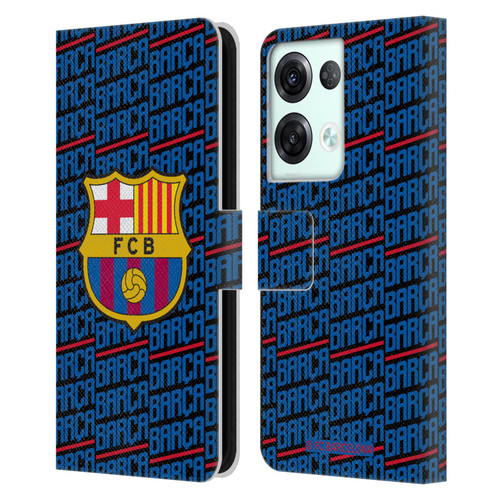 FC Barcelona Crest Patterns Barca Leather Book Wallet Case Cover For OPPO Reno8 Pro