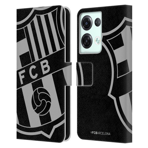 FC Barcelona Crest Oversized Leather Book Wallet Case Cover For OPPO Reno8 Pro