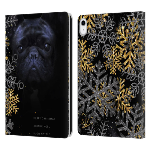 Klaudia Senator French Bulldog 2 Snow Flakes Leather Book Wallet Case Cover For Apple iPad 10.9 (2022)