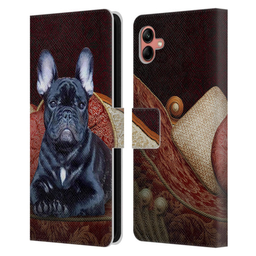 Klaudia Senator French Bulldog 2 Classic Couch Leather Book Wallet Case Cover For Samsung Galaxy A04 (2022)
