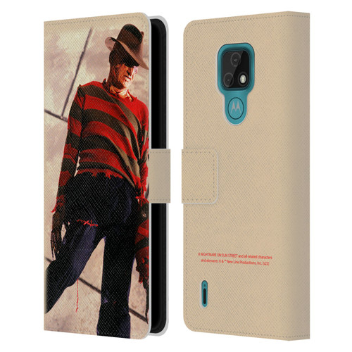 A Nightmare On Elm Street: The Dream Child Graphics Freddy Leather Book Wallet Case Cover For Motorola Moto E7