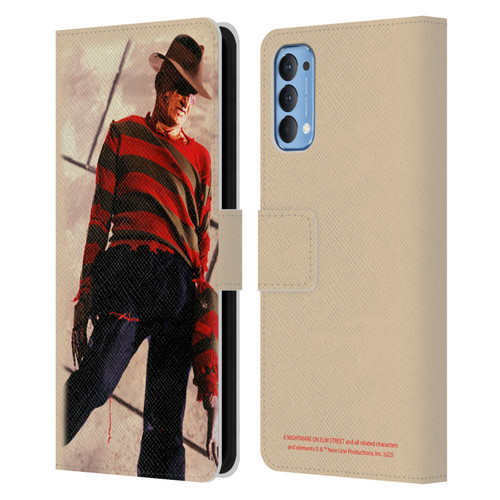 A Nightmare On Elm Street: The Dream Child Graphics Freddy Leather Book Wallet Case Cover For OPPO Reno 4 5G
