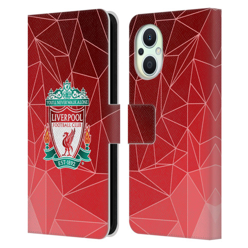 Liverpool Football Club Crest & Liverbird 2 Geometric Leather Book Wallet Case Cover For OPPO Reno8 Lite