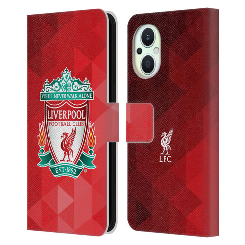Liverpool Football Club Crest 1 Red Geometric 1 Leather Book Wallet Case Cover For OPPO Reno8 Lite