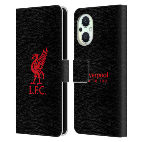 Liverpool Football Club Liver Bird Red Logo On Black Leather Book Wallet Case Cover For OPPO Reno8 Lite