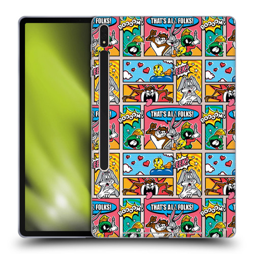 Looney Tunes Patterns Comics Soft Gel Case for Samsung Galaxy Tab S8 Plus