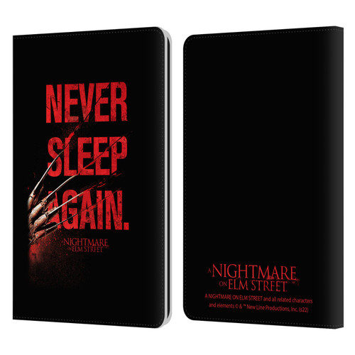 A Nightmare On Elm Street (2010) Graphics Never Sleep Again Leather Book Wallet Case Cover For Amazon Kindle Paperwhite 1 / 2 / 3