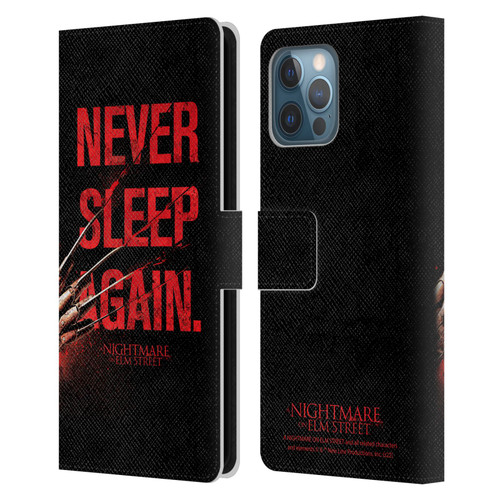 A Nightmare On Elm Street (2010) Graphics Never Sleep Again Leather Book Wallet Case Cover For Apple iPhone 12 Pro Max