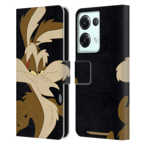 Looney Tunes Characters Wile E. Coyote Leather Book Wallet Case Cover For OPPO Reno8 Pro
