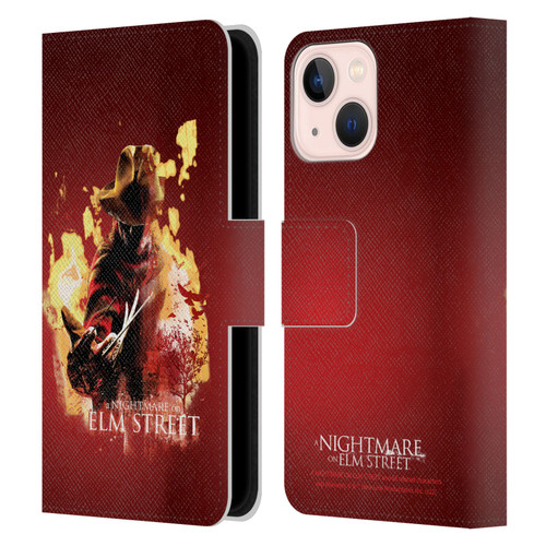 A Nightmare On Elm Street (2010) Graphics Freddy Nightmare Leather Book Wallet Case Cover For Apple iPhone 13 Mini