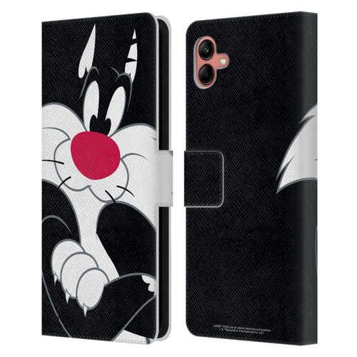 Looney Tunes Characters Sylvester The Cat Leather Book Wallet Case Cover For Samsung Galaxy A04 (2022)