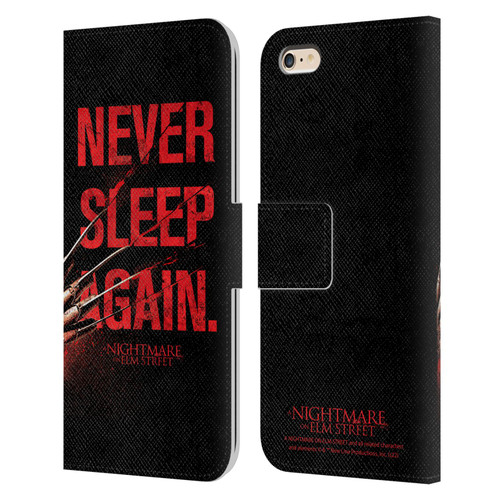 A Nightmare On Elm Street (2010) Graphics Never Sleep Again Leather Book Wallet Case Cover For Apple iPhone 6 Plus / iPhone 6s Plus