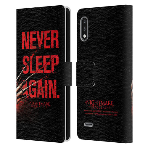 A Nightmare On Elm Street (2010) Graphics Never Sleep Again Leather Book Wallet Case Cover For LG K22