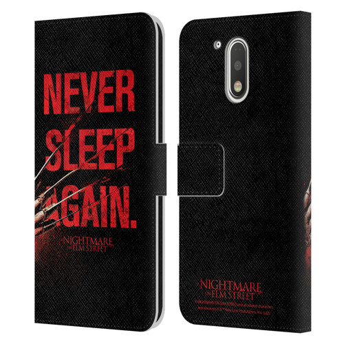 A Nightmare On Elm Street (2010) Graphics Never Sleep Again Leather Book Wallet Case Cover For Motorola Moto G41