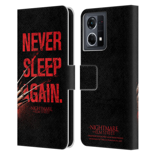 A Nightmare On Elm Street (2010) Graphics Never Sleep Again Leather Book Wallet Case Cover For OPPO Reno8 4G