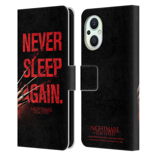 A Nightmare On Elm Street (2010) Graphics Never Sleep Again Leather Book Wallet Case Cover For OPPO Reno8 Lite