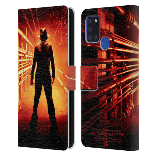 A Nightmare On Elm Street (2010) Graphics Freddy Poster Leather Book Wallet Case Cover For Samsung Galaxy A21s (2020)