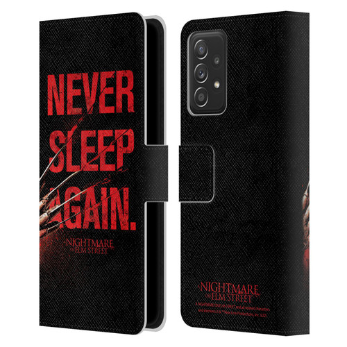A Nightmare On Elm Street (2010) Graphics Never Sleep Again Leather Book Wallet Case Cover For Samsung Galaxy A53 5G (2022)