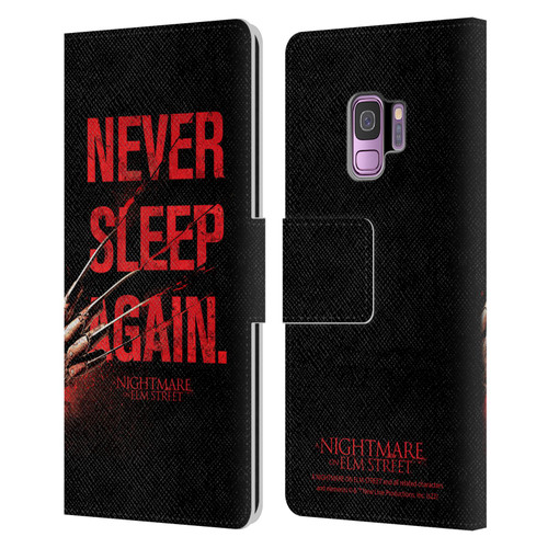 A Nightmare On Elm Street (2010) Graphics Never Sleep Again Leather Book Wallet Case Cover For Samsung Galaxy S9