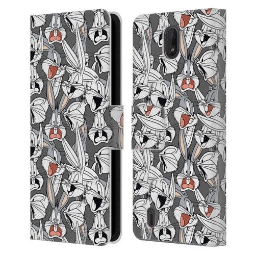 Looney Tunes Patterns Bugs Bunny Leather Book Wallet Case Cover For Nokia C01 Plus/C1 2nd Edition