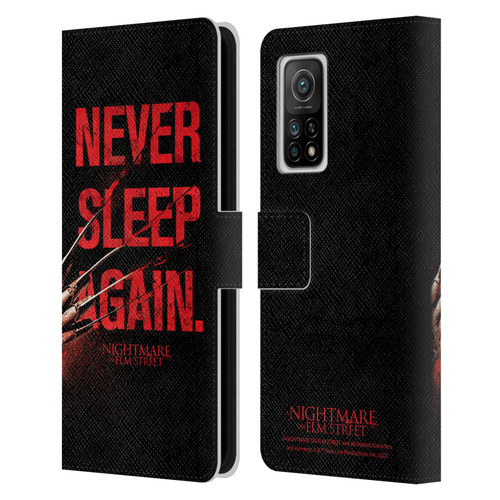 A Nightmare On Elm Street (2010) Graphics Never Sleep Again Leather Book Wallet Case Cover For Xiaomi Mi 10T 5G