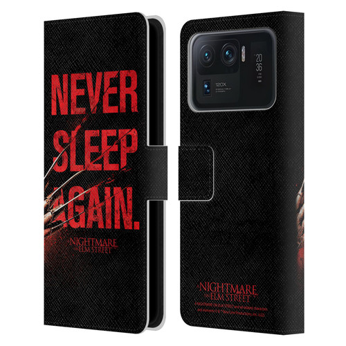 A Nightmare On Elm Street (2010) Graphics Never Sleep Again Leather Book Wallet Case Cover For Xiaomi Mi 11 Ultra