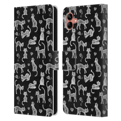 Micklyn Le Feuvre Animals Teachers Pet Chalkboard Cats Leather Book Wallet Case Cover For Samsung Galaxy A04 (2022)