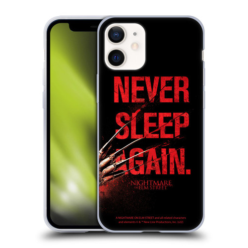 A Nightmare On Elm Street (2010) Graphics Never Sleep Again Soft Gel Case for Apple iPhone 12 Mini
