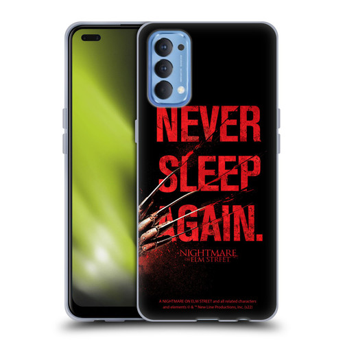 A Nightmare On Elm Street (2010) Graphics Never Sleep Again Soft Gel Case for OPPO Reno 4 5G