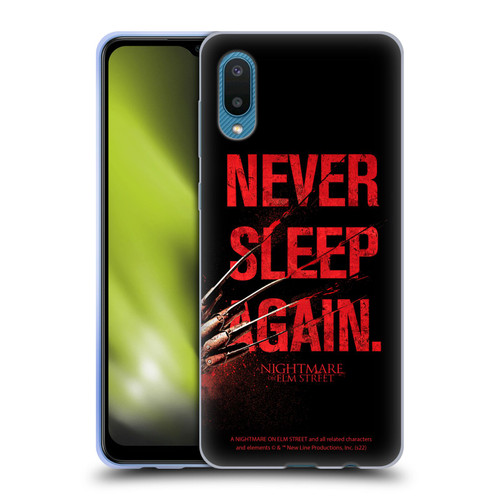 A Nightmare On Elm Street (2010) Graphics Never Sleep Again Soft Gel Case for Samsung Galaxy A02/M02 (2021)